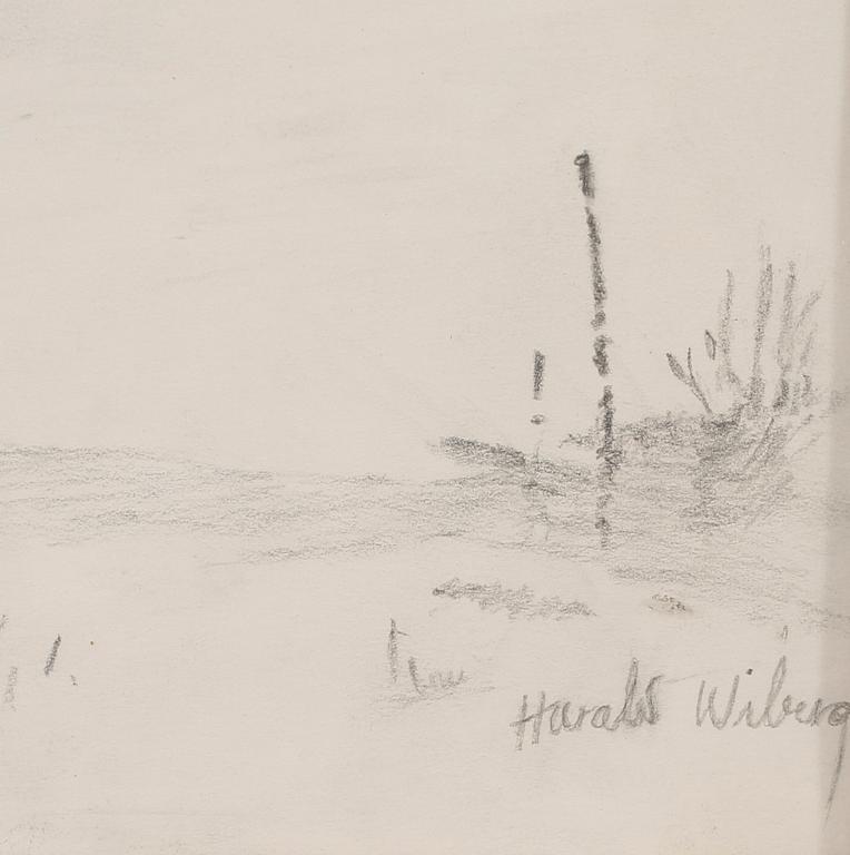 HARALD WIBERG, blyertsteckning, signerad.