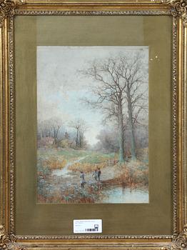 OKÄND KONSTNÄR, akvarell, sign "S Bowers", 1800-tal.