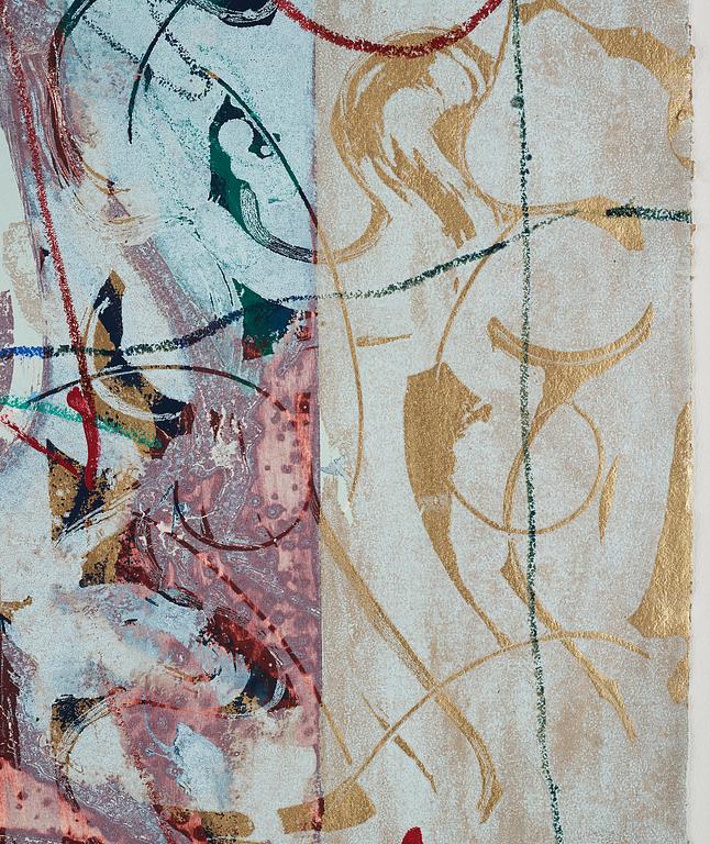 Steven Sorman, blandteknik på papper, signerad och daterad 1984.