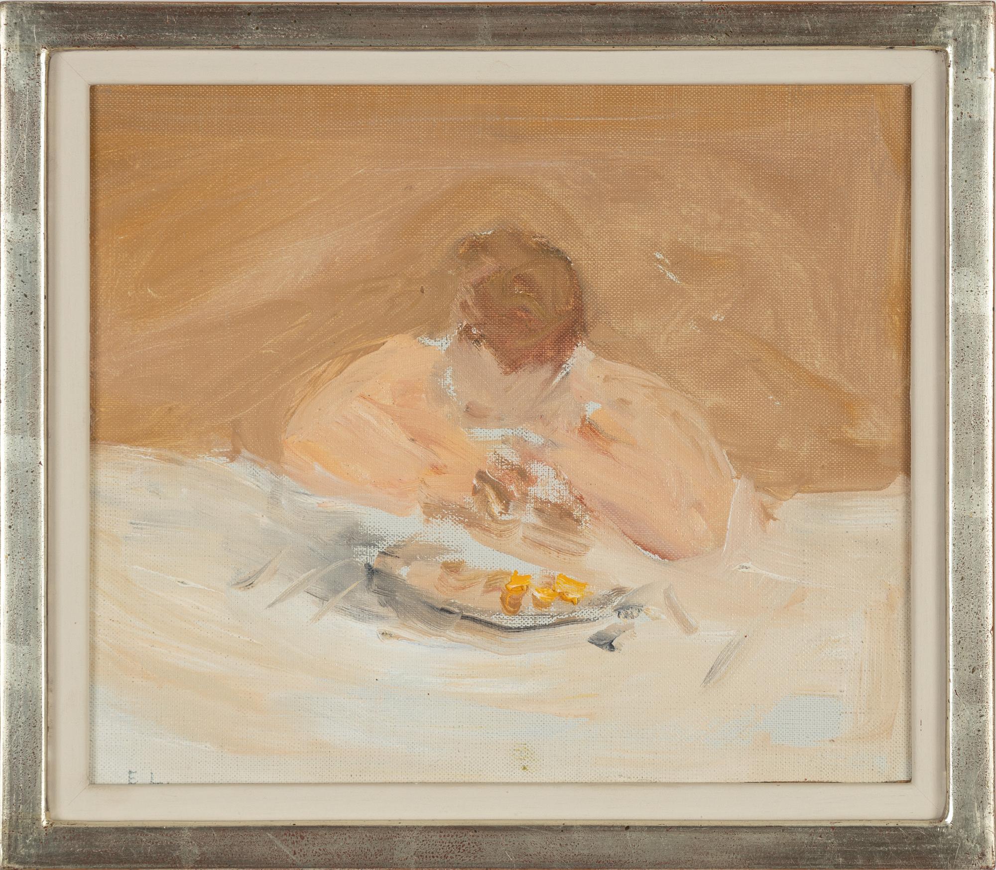 Evert Lundquist, olja på duk uppfäst pannå, signerad E.L.