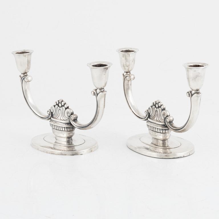Kandelabrar, ett par, silver, GAB, Stockholm 1937.