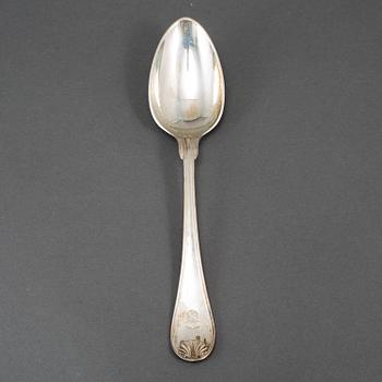 A Swedish set of twelve table spoons, mark of Gustaf Mollenborg, Stockholm 1897.