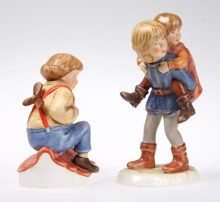 FIGURINER, 8 st, porslin, "Astrid Lindgren", Goebel.