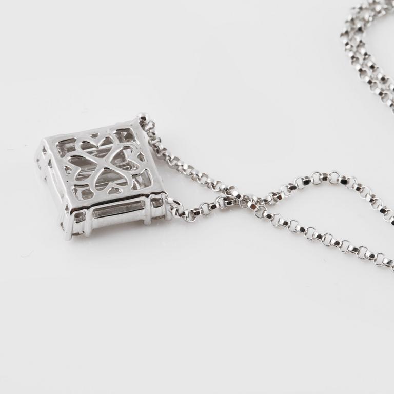 COLLIER, med baguette och briljantslipade diamanter ca 0.60 ct.