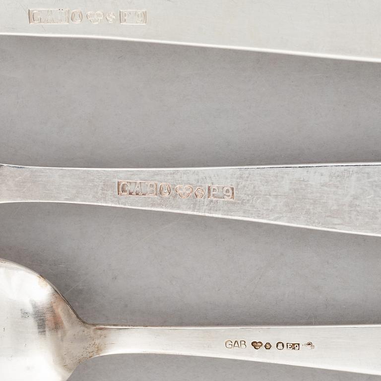Jacob Ängman, a silver cutlery service, "Rosenholm", GAB (84 pieces).