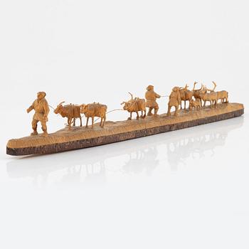 Kjell Bergqvist, skulptur, Malmberget, signerad KB och daterad -71.