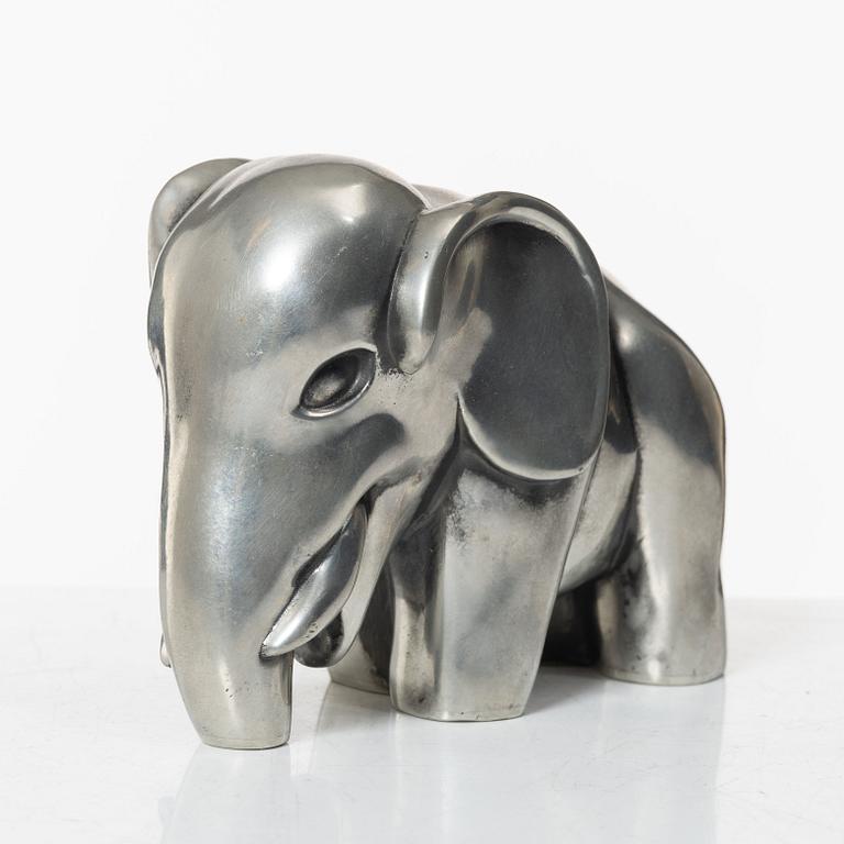 Björn Trägårdh, a model A 1734 pewter sculpture of an elephant, Firma Svenskt Tenn, Stockholm 1984.