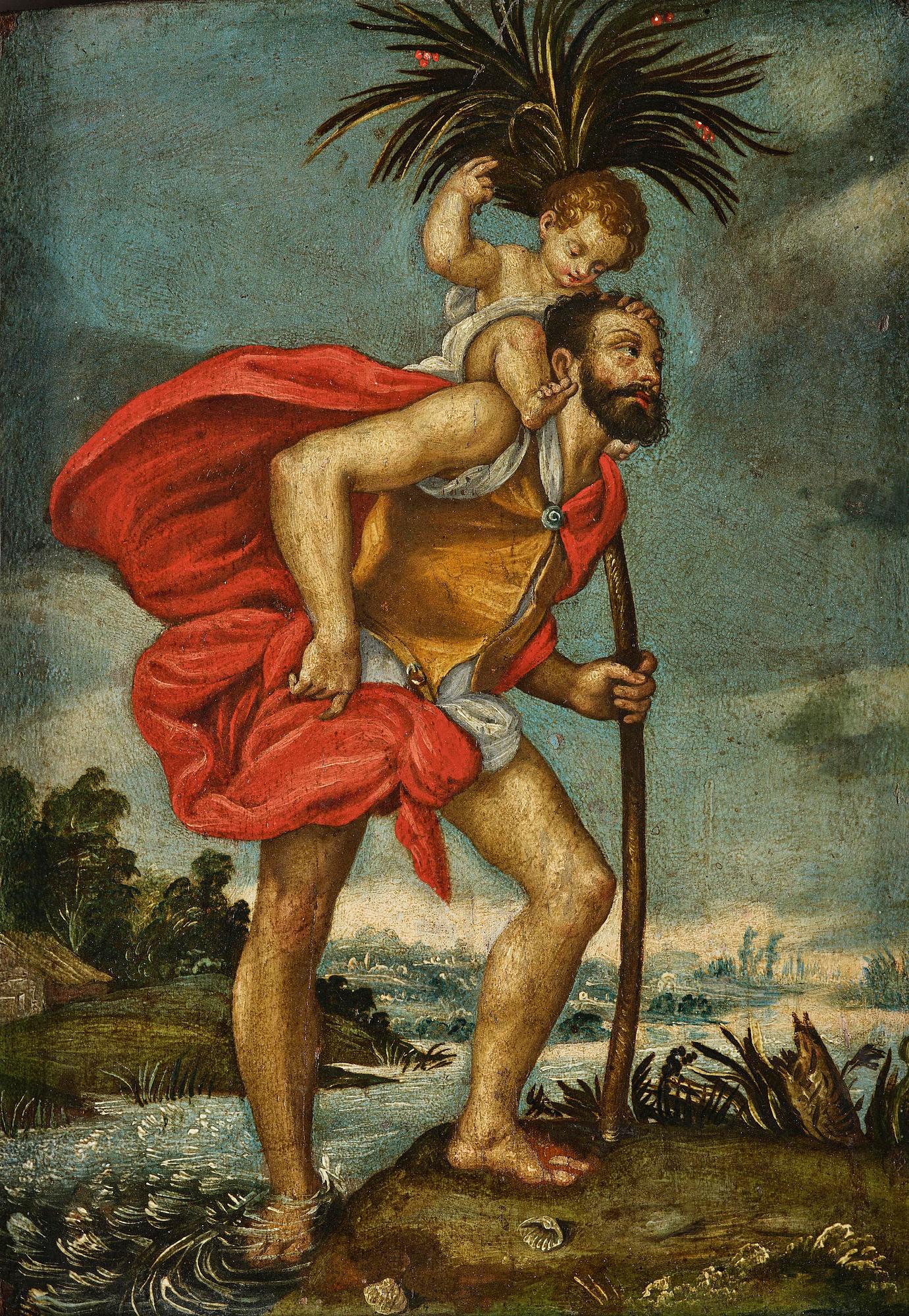Adriaen Isenbrandt, circle of/follower of, St Christopher.