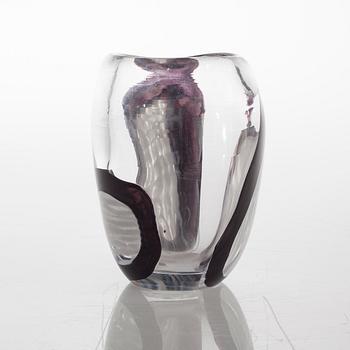 A signed glass vase by Anna Forsling.