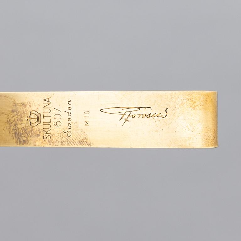Pierre Forssell, a set of four 'Pendeln' brass wall sconces, Skultuna.