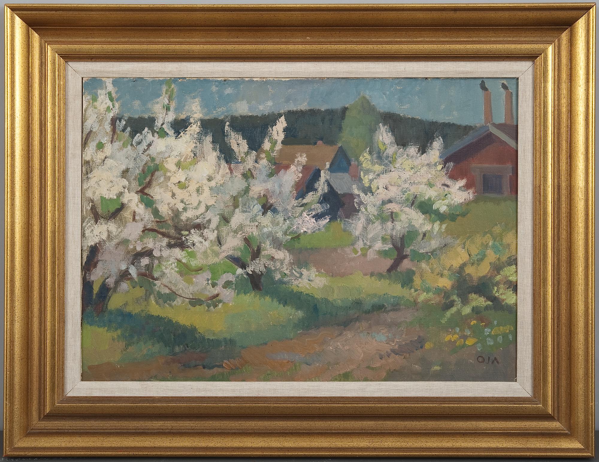 Onni Oja, "BLOMMANDE ÄPPELTRÄD".