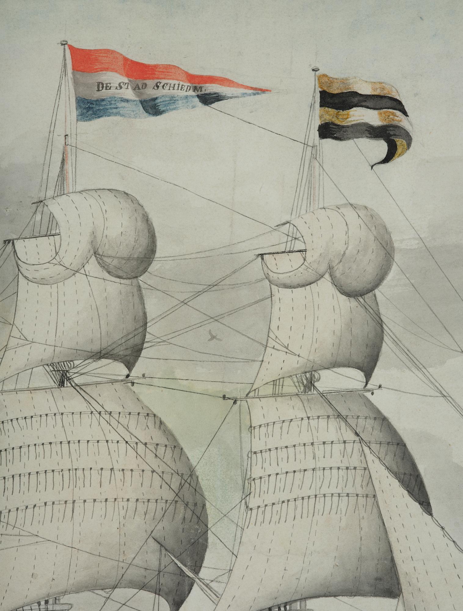 W Rijnbend, 18th century, "The Ship of the City of Schiedam".