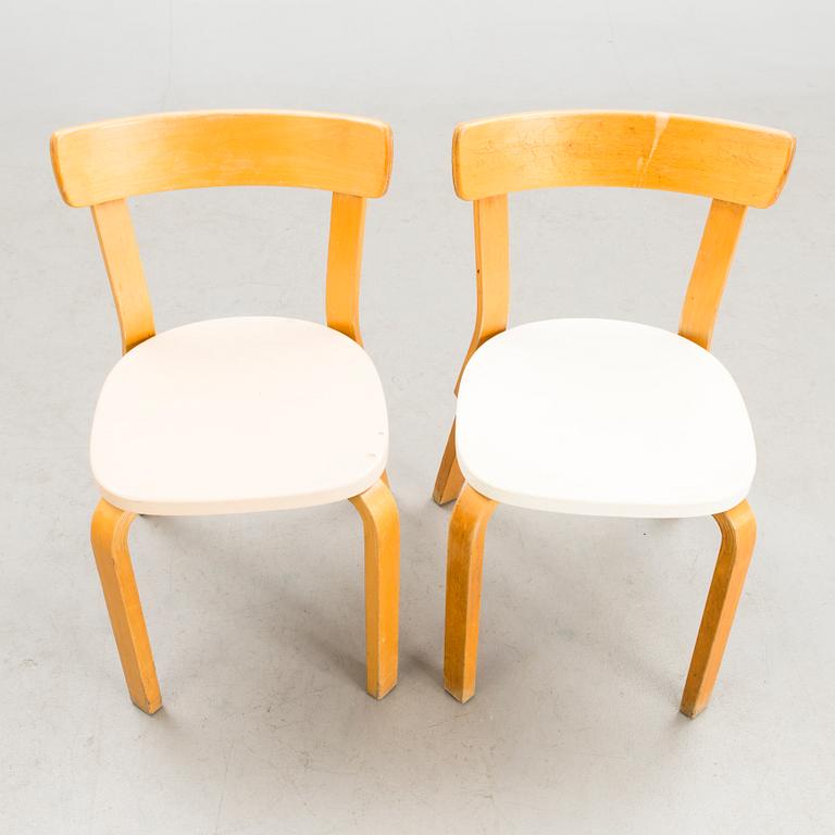 ALVAR AALTO, TUOLEJA, 2 kpl, "69", Artek, 1900-luvun puoliväli.