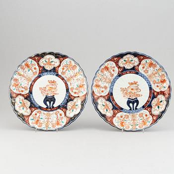 Fat, ett par, Japan, imari, 1800-tal.