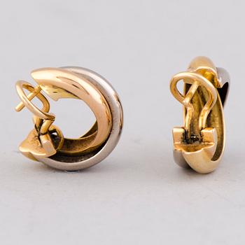 A PAIR OF EARRINGS, 18K gold. Trinity, Cartier.