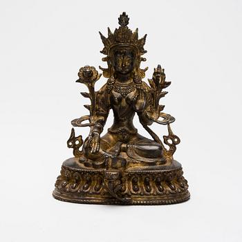 SKULPTUR, mässing, Nepal/Tibet 1900-talets slut.