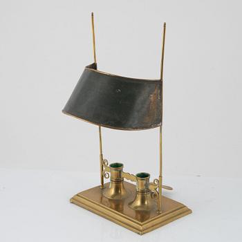 Läslampa, för två ljus, empire, Sverige, 1800-talets första hälft.