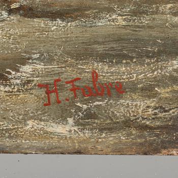 H. FABRE, olja på pannå, signerad.