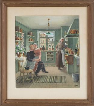 RUDOLF CARLBORG, 3 st, akvarell med täckvitt, signerade och daterade.