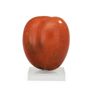 A Hans Hedberg faience sculpture of a plum, Biot, France.