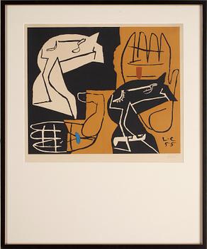 Le Corbusier (Charles-Édouard Jeanneret) · LE CORBUSIER, efter, färglitografi, monogramsign i trycket och dat -55. Numr 92/125.