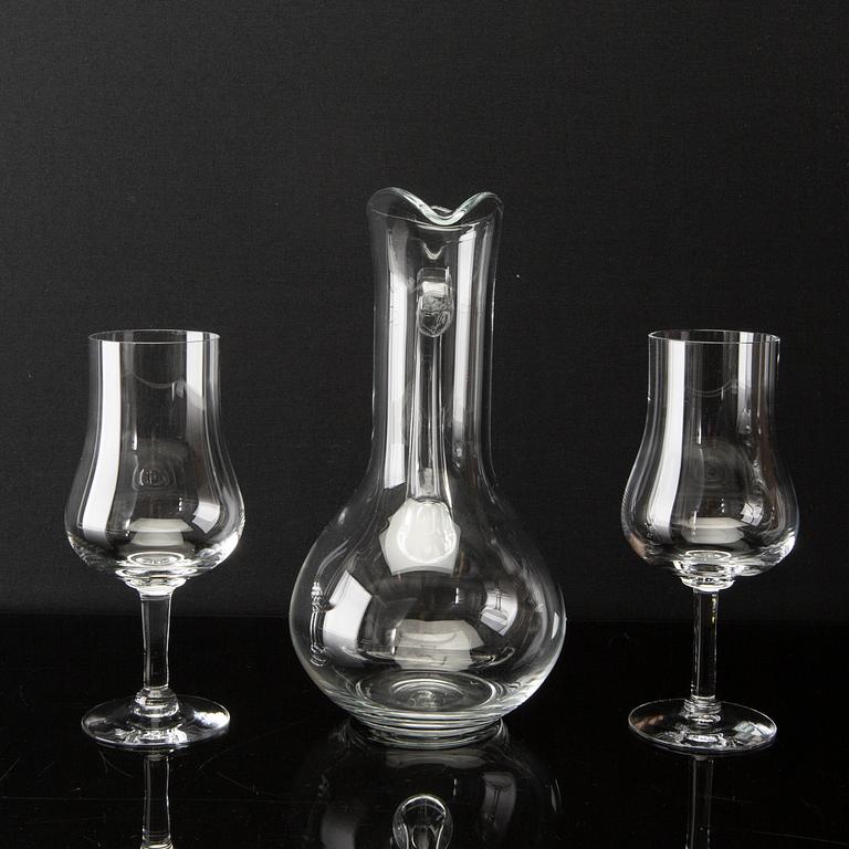 A set of 29+1 Elixir vine tasting glasses Orrefors later part of the 20th century.