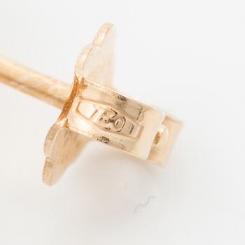 Örhängen 18K guld med odlade sötvattenspärlor och navetteslipade rubiner.
