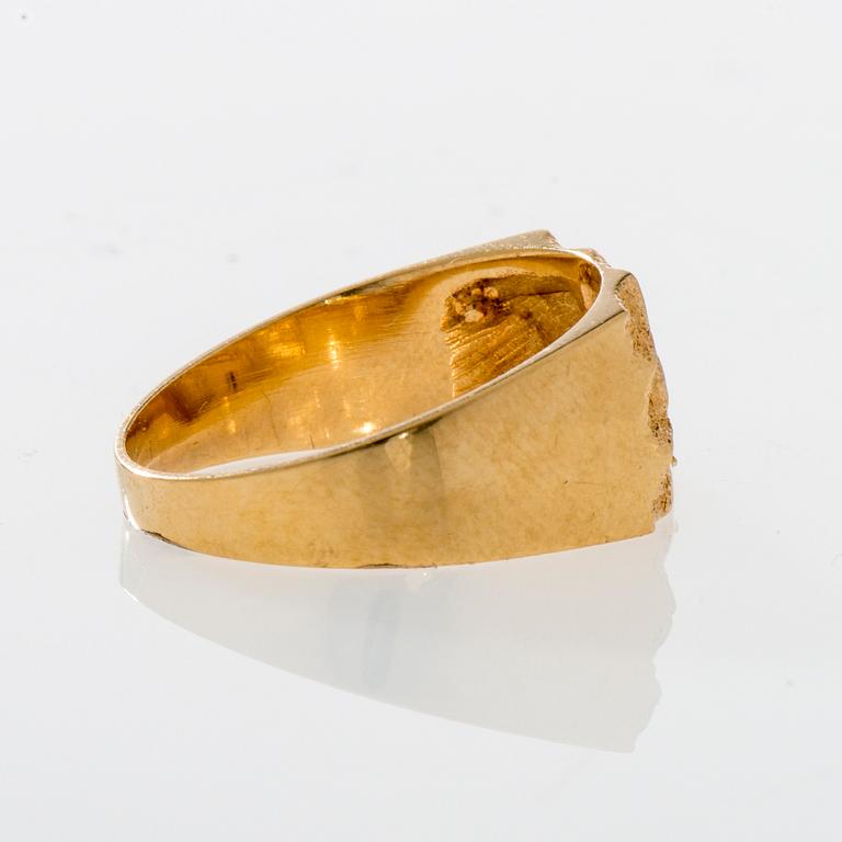 RING, 18K guld, 8/8-slipad diamant. W&A, Sverige. Vikt ca 5,7 g.