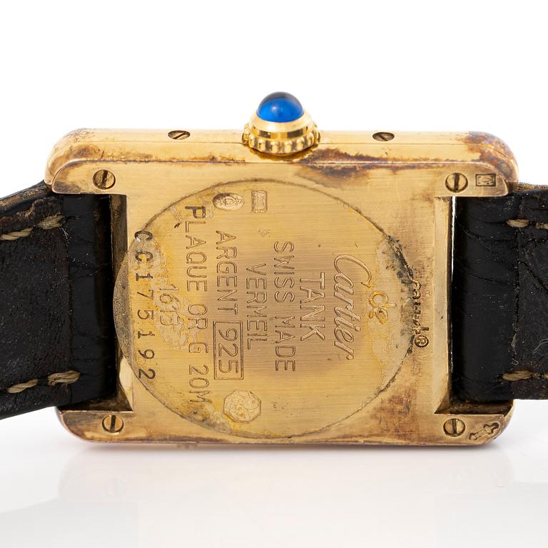 must de CARTIER, Tank, wristwatch, 20,5 x 20 (28) mm.