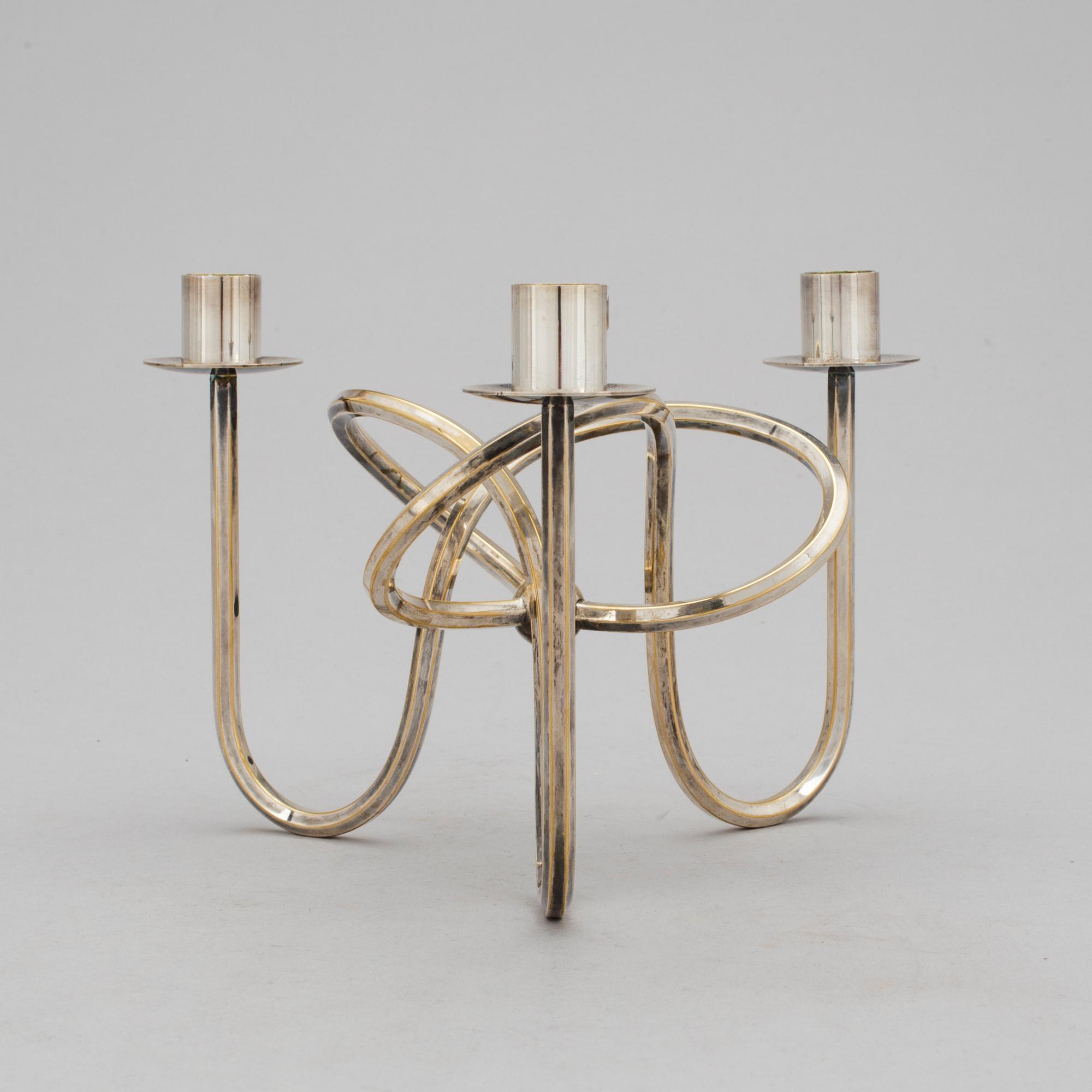 JOSEF FRANK, kandelaber, försilvrad, "Vänskapsknuten", Svenskt Tenn.