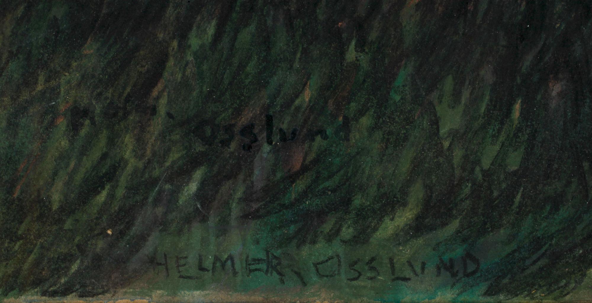 HELMER OSSLUND, akvarell och kol på papper, sign.