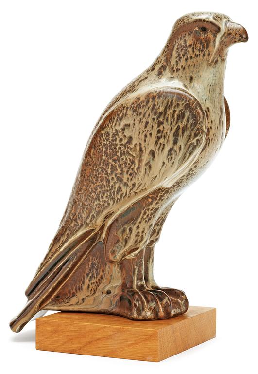 A Gunnar Nylund stoneware figure of a falcon, Rörstrand.