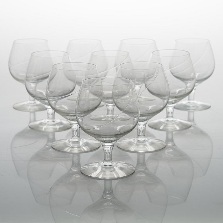 ANNA EHRNER, A 46-pieces Swedish 'Line' glass service by Kosta Boda, late 20th century.