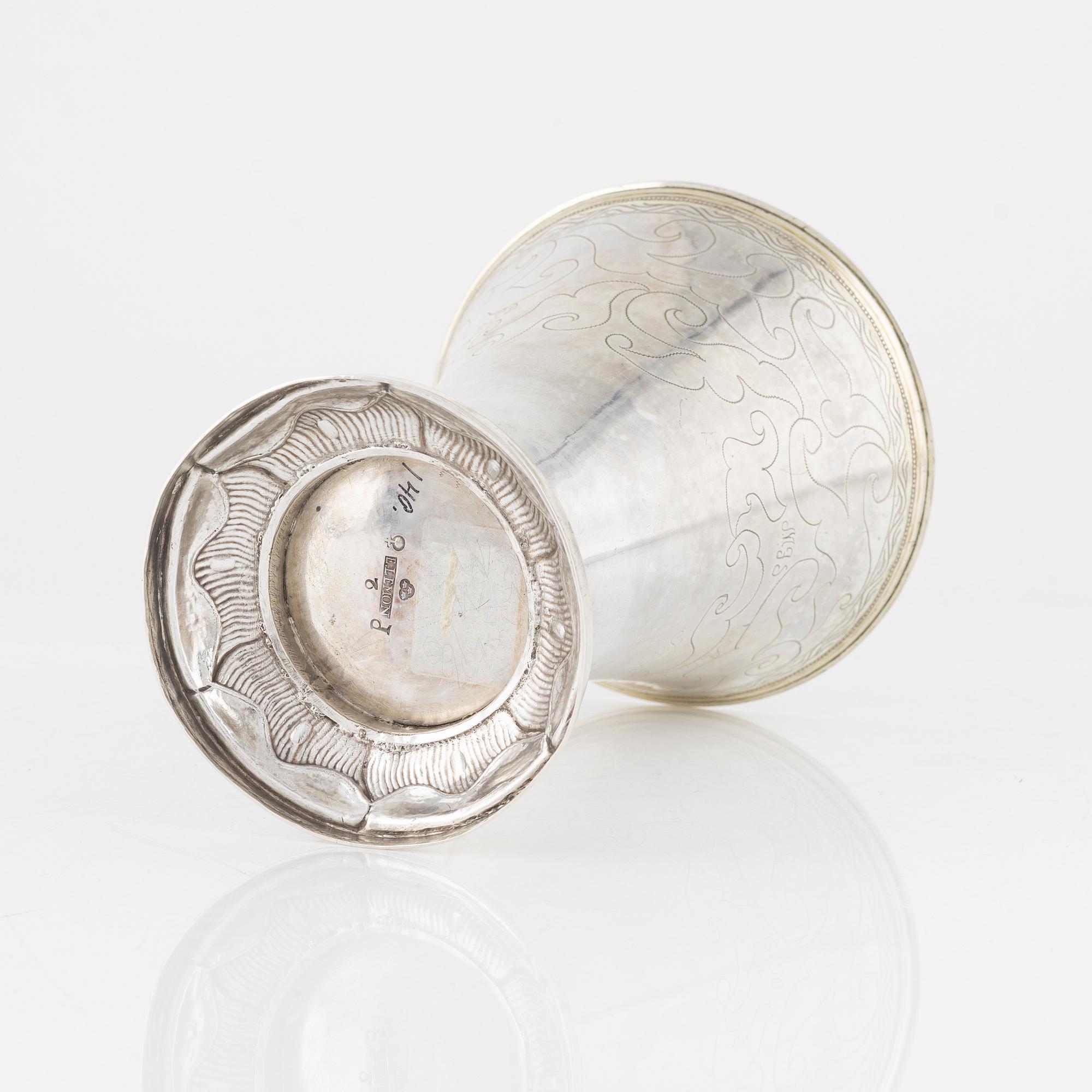 Erik Lemon, bägare, silver, Uppsala 1797.