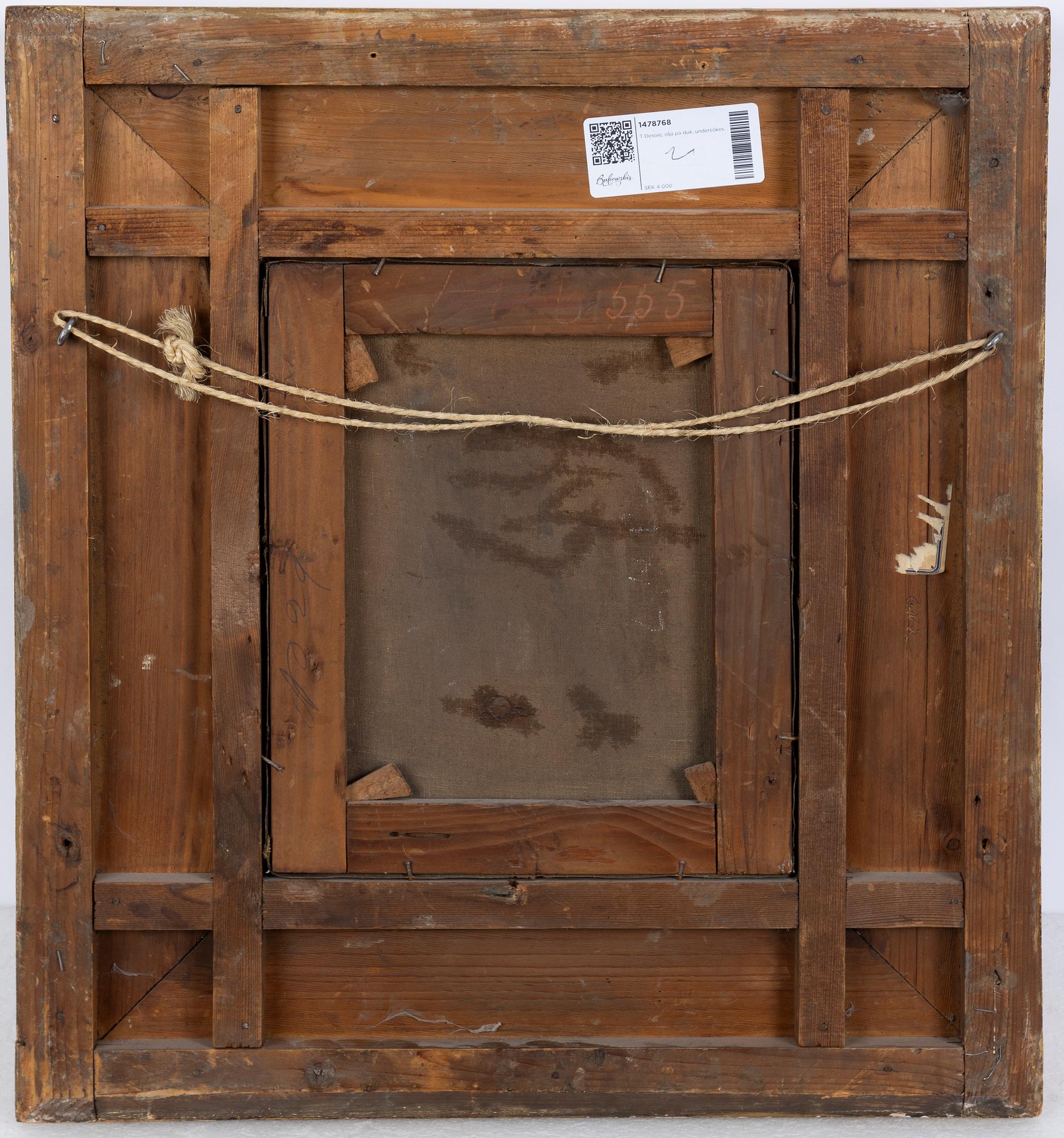 Okänd konstnär, 1800-tal, signerad Desoie, Ung kvinna-.