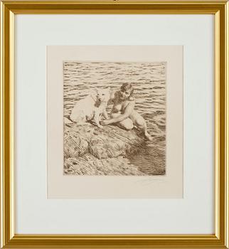 Anders Zorn · ANDERS ZORN, etsning. Sign.
