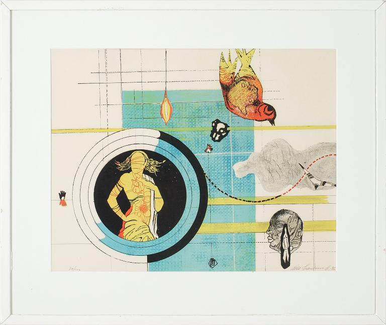 OLLE SVANLUND, färglitografi, signerad och numrerad 70/100, daterad -96.