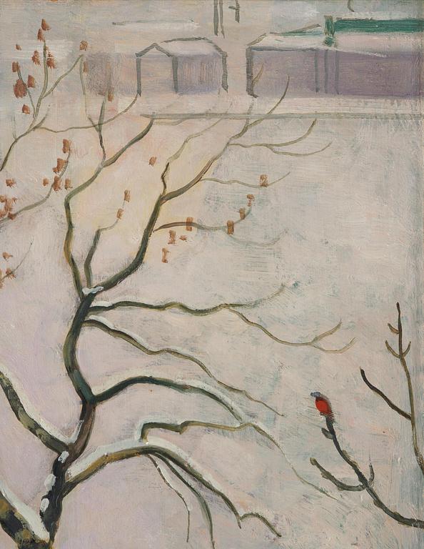 Einar Jolin, Winter Tree with Bullfinch.