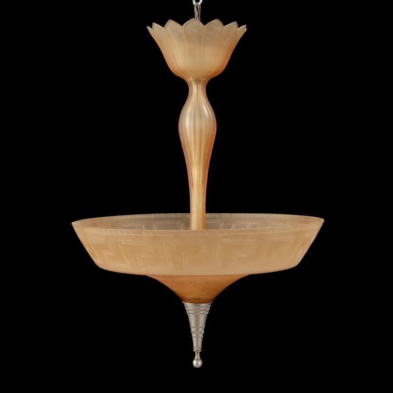 TAKLAMPA, glas, 1920/30-tal.