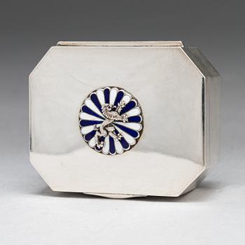 A silver box with enamelled decoration, A. Tillander, Helsinki.