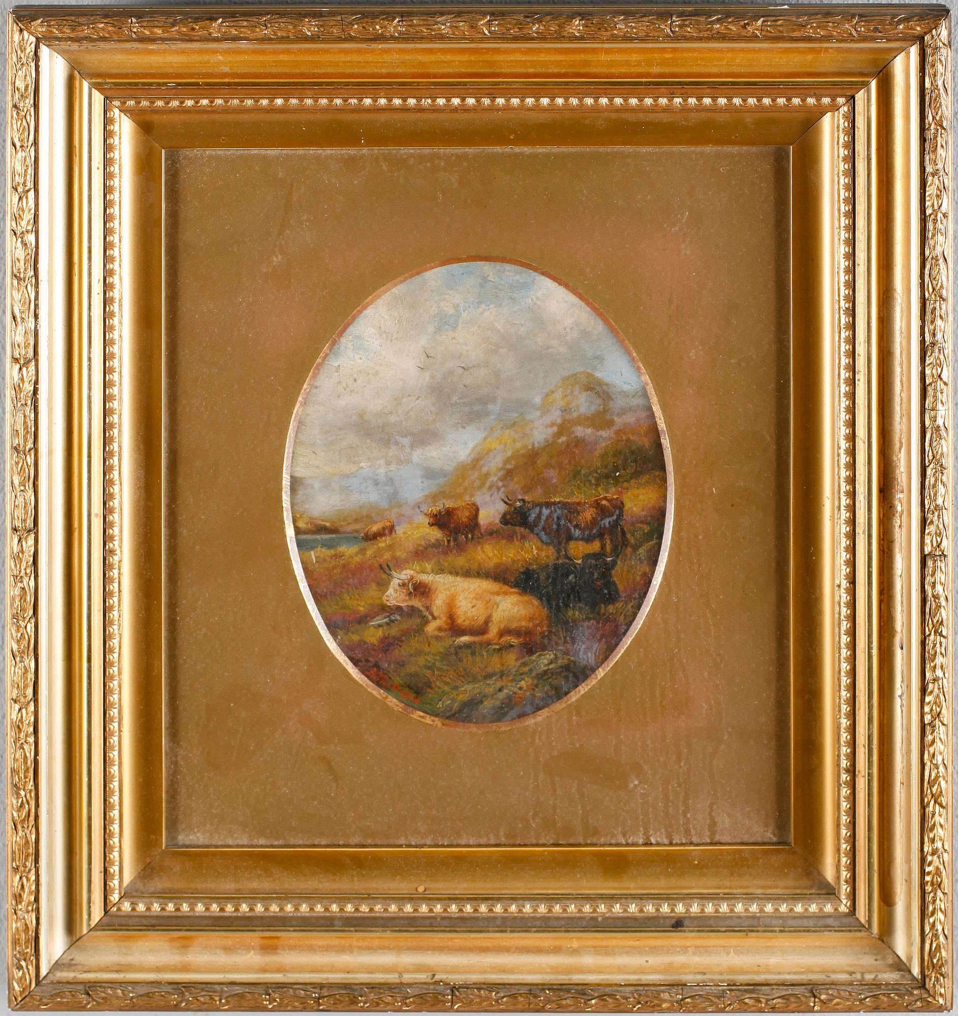 OKÄND KONSTNÄR, 2 st, oljor på pannå, signerade A Jackson, Storbritannien, 1800-tal.
