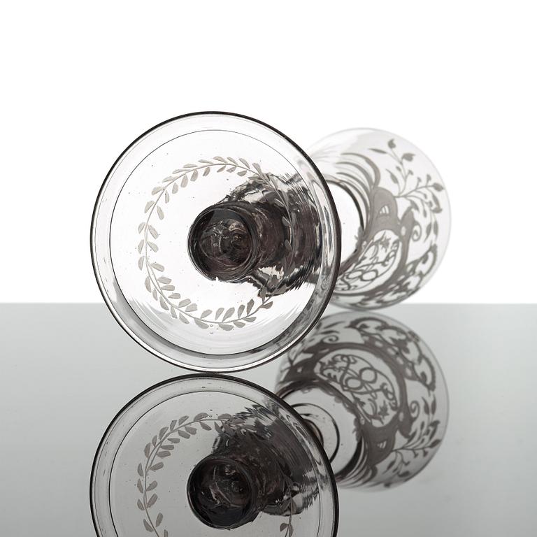 POKAL. glas. Kungsholms glasbruk, 1700-tal.