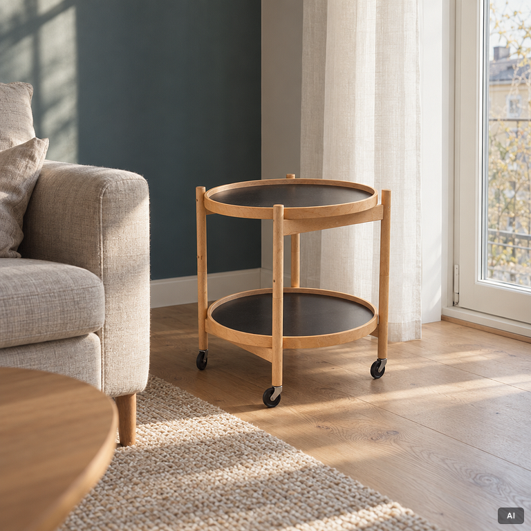 Serving trolley, with two reversible trays, Torben Ørskov & Co, Denmark,