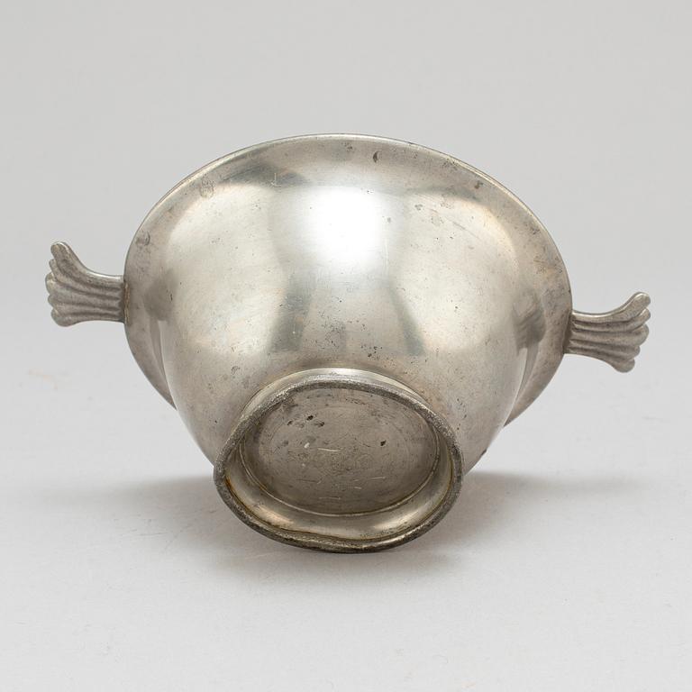 A pewter bowl by Firma Svenskt Tenn, Stockholm 1931.