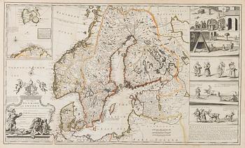 A MAP, HERMAN MOLL, "New map of Denmark and Sweden According to the Newest and most Exact Observations".