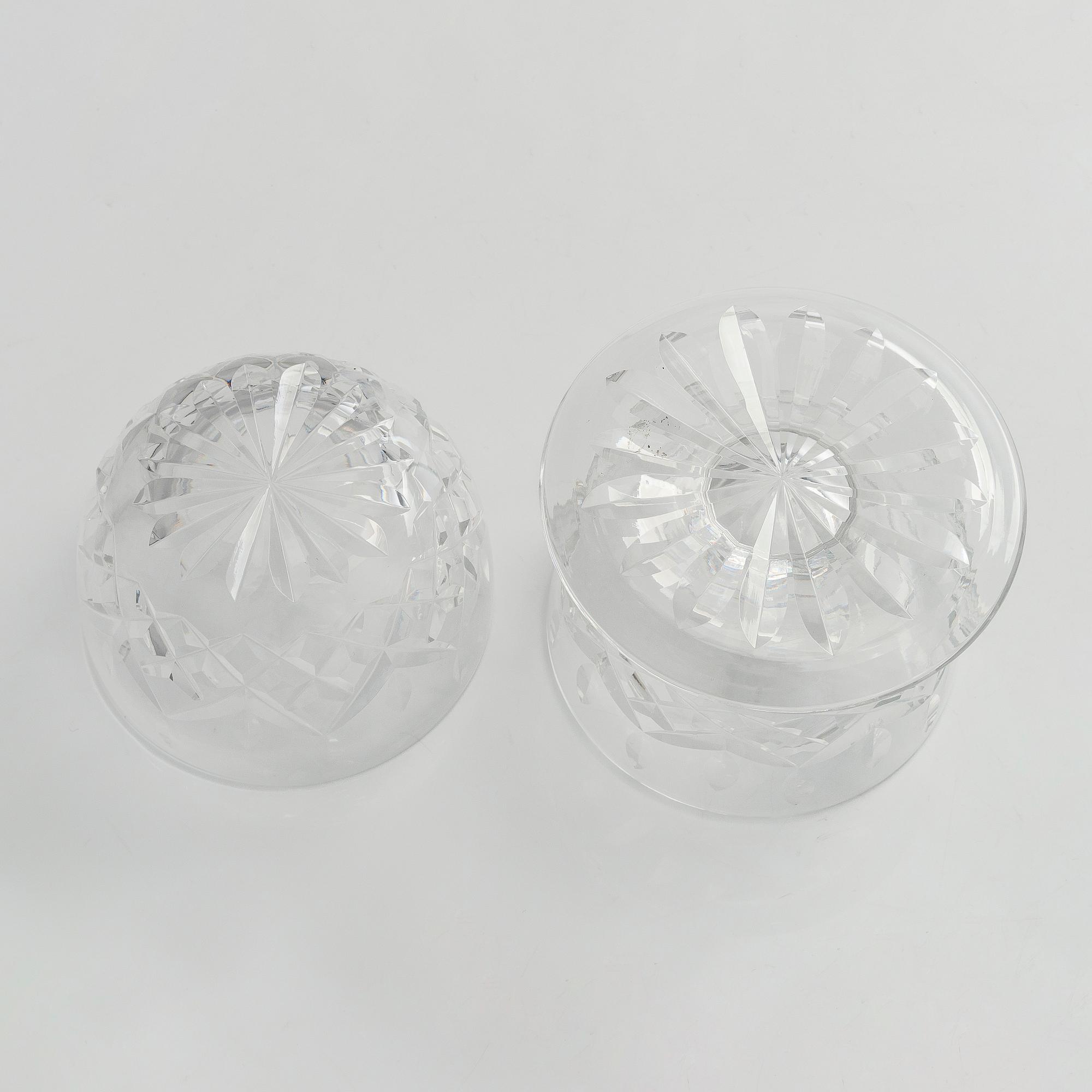 Jälkiruokamaljoja, 12 kpl, kristallia, Waterford 1900-luvun loppu.