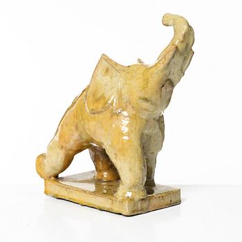Allan Ebeling, a glazed ceramic sculpture of an elephant, Torshälla 1933.