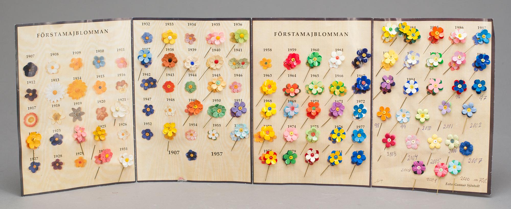 SAMLING MAJBLOMMOR, 70+28 +4+1 st, 1900-2000-tal.