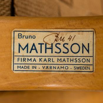 A armchair, model "Eva hög", designed by Bruno Mathsson for Firma Karl Mathsson, dated 1941.