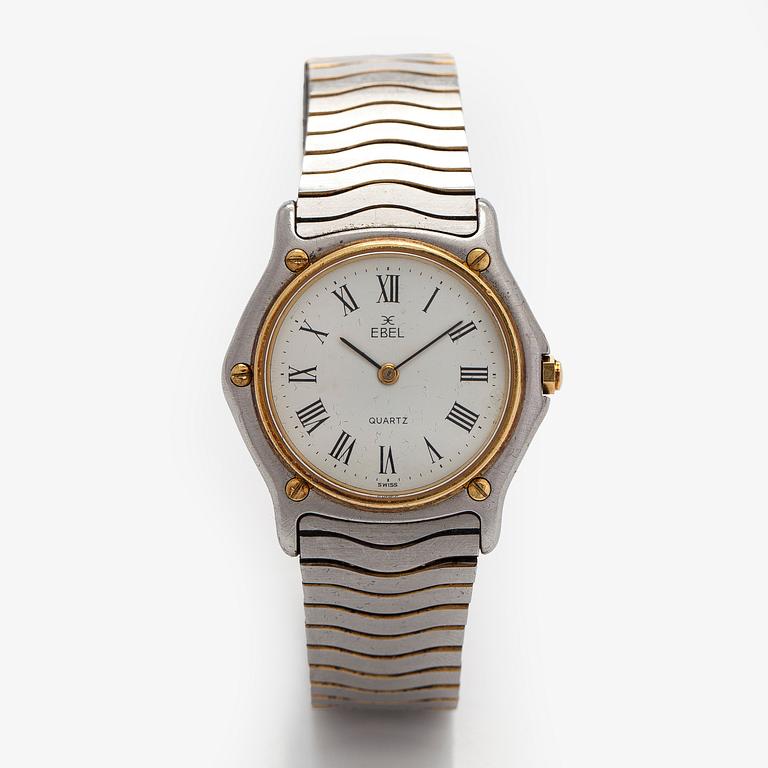 Ebel Sport -rannekello, 30 mm, teräs/kulta, quartz, mineraalilasi, 1990-luku.